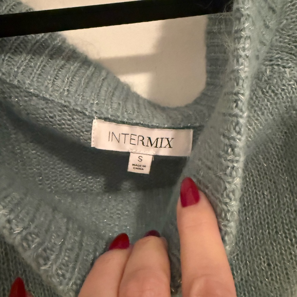 INTERMIX Mint Off-the-Shoulder Sweater size S - Picture 5 of 7